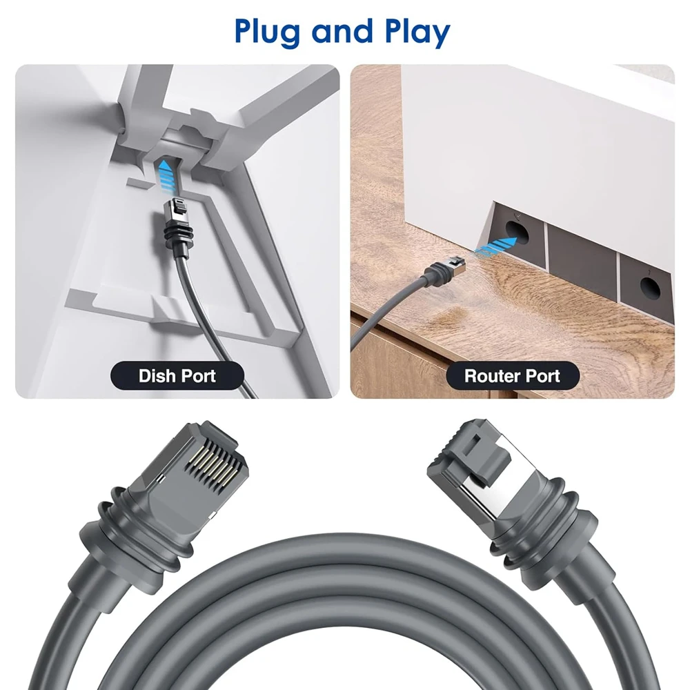 Router Cable for Starlink Gen3 Rectangular Satellite System Replacement Cable Satellite 1200Mbps Transmission V3 Extension Cable