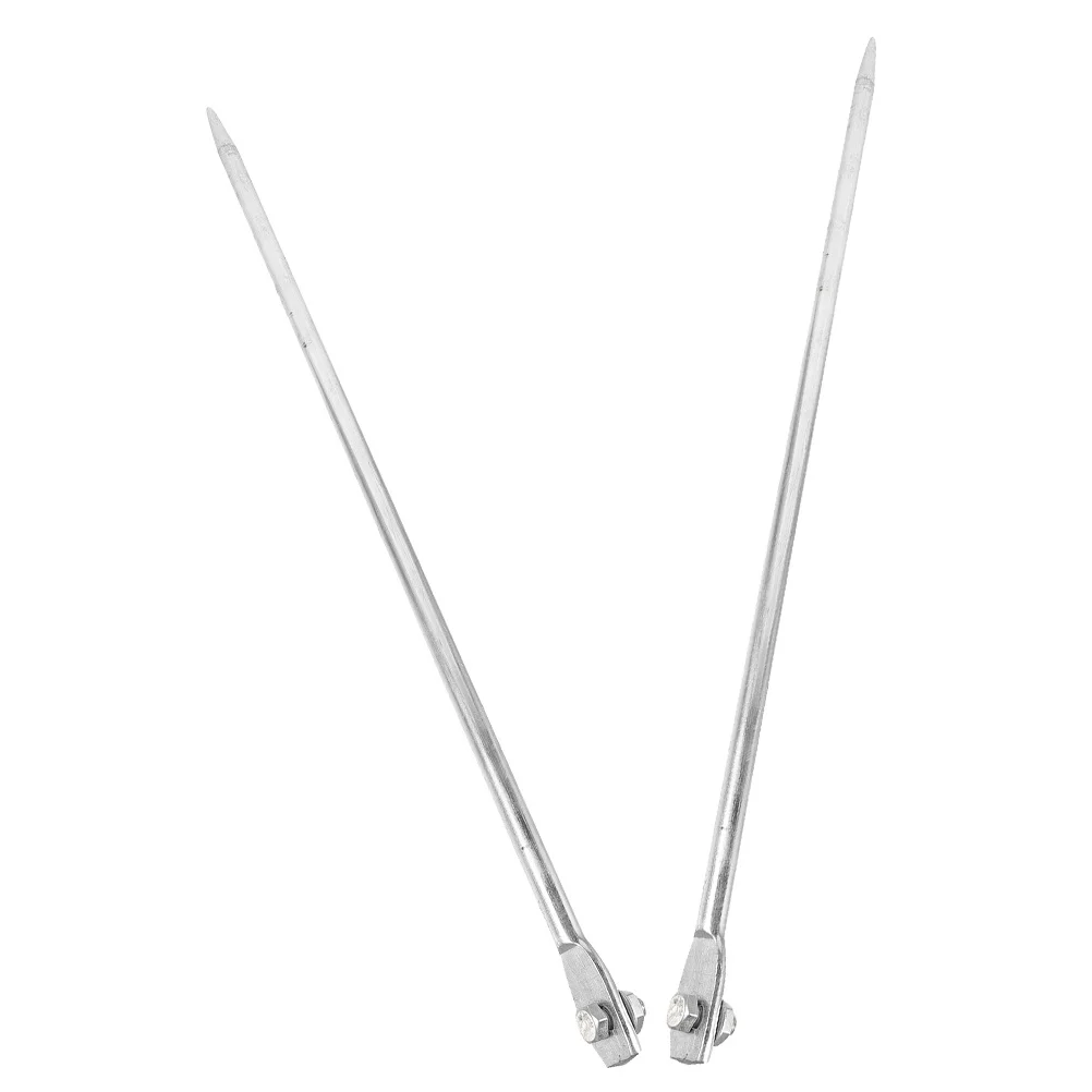 2pcs Rod Convenient Ground Rod Ground Post Pin For Antenna Portable Metal Grounding Stake Protection Grounding Wire