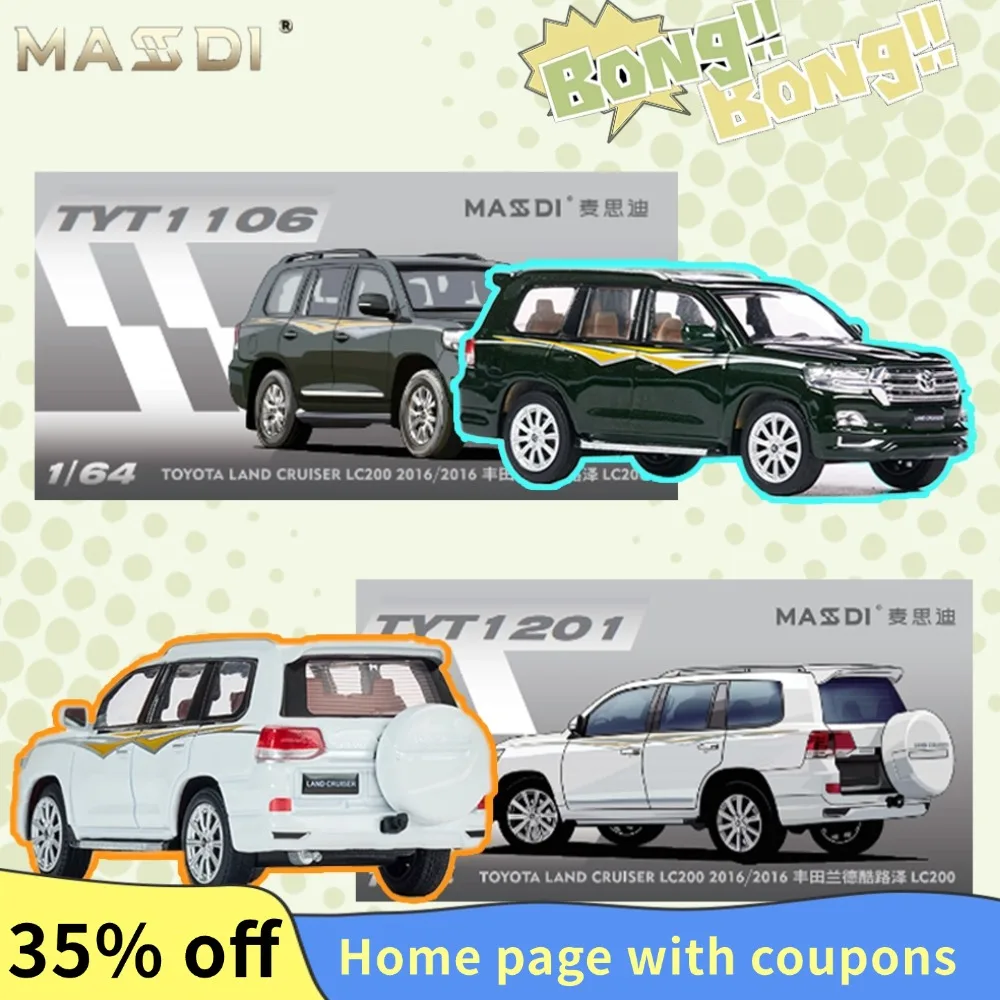 MASDI 1/64 LAND CRUISER LC200 Diecast Model Car Alloy Toys Motor Vehicle Diecast Metal Model Teenager Adults Gifts