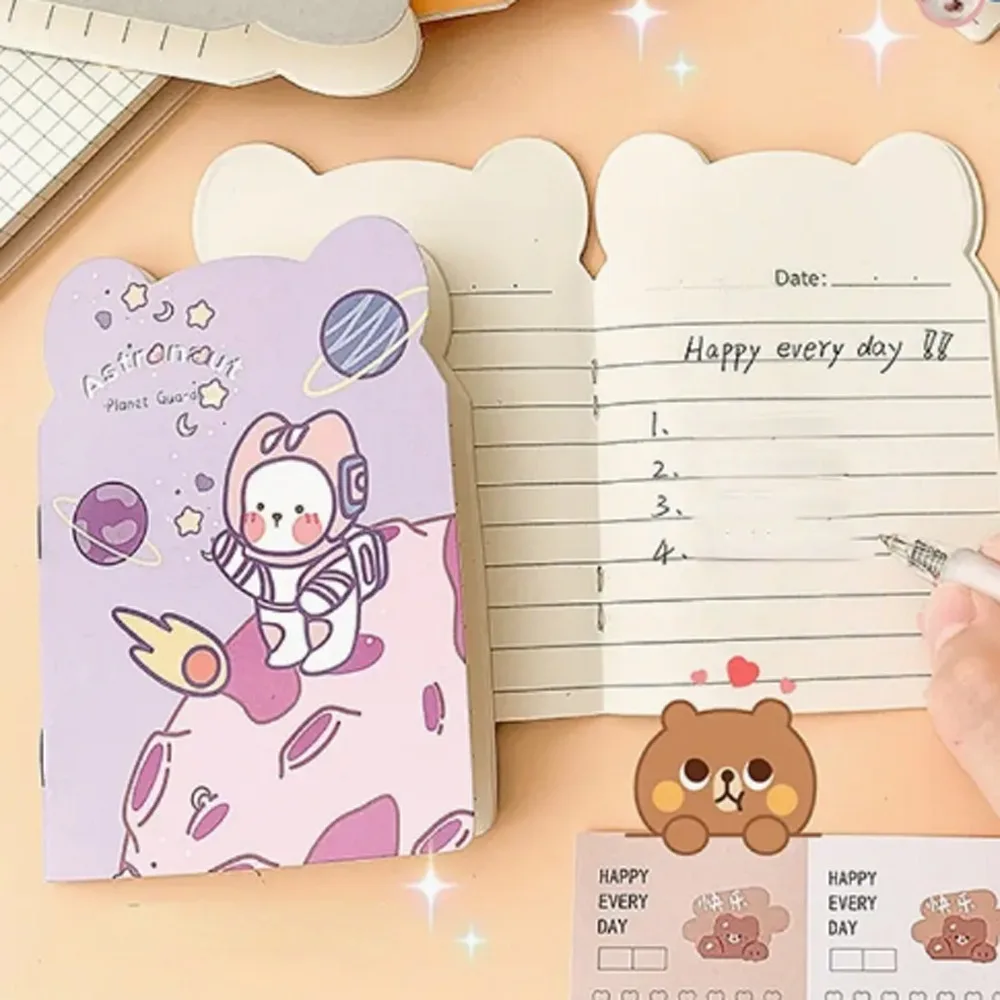 10pcs/pack Notebooks Kawaii Notebook Lined Paper Bear Ear Mini Notepad Small Cartoon Cartoon NoteBook Children