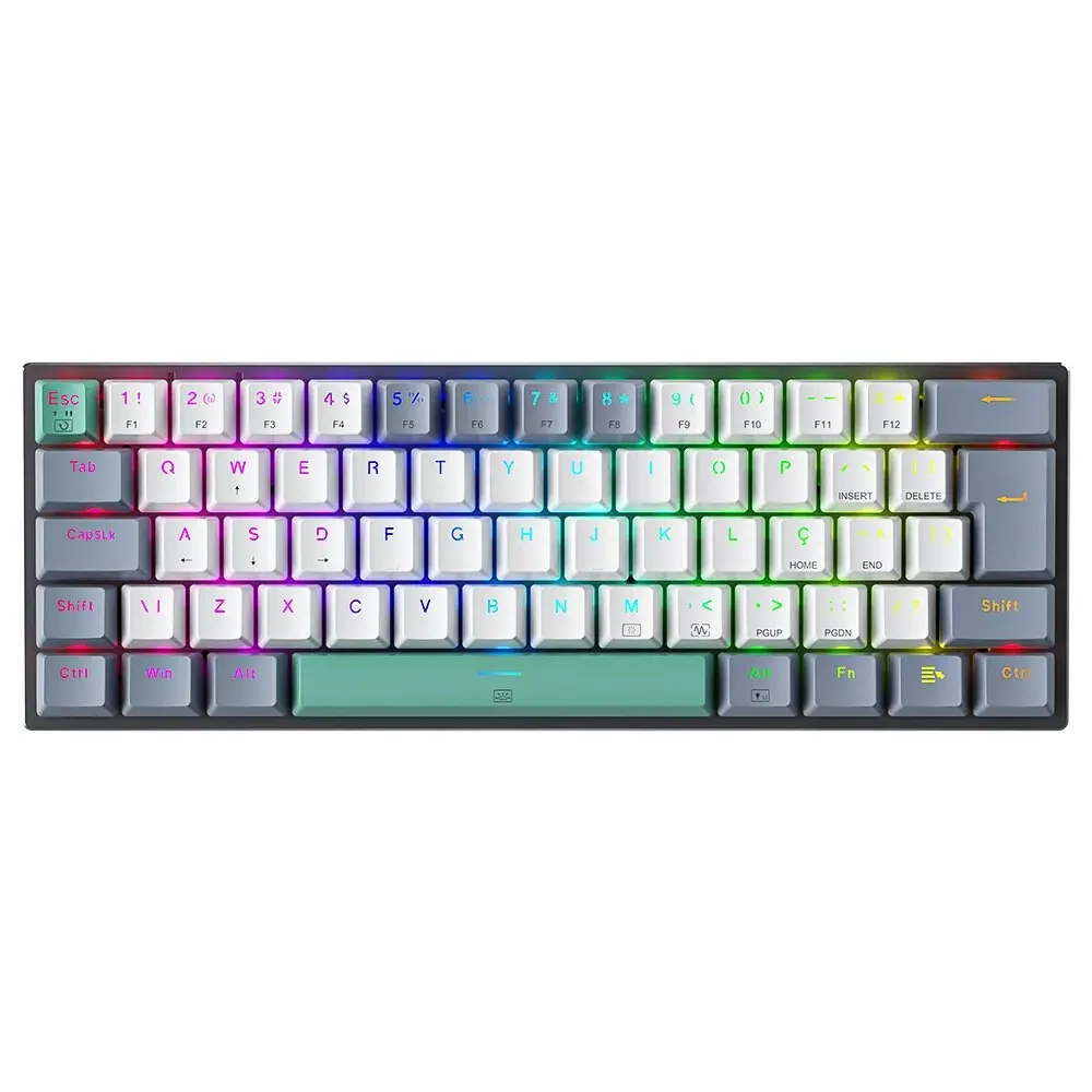 Machenike K500-B61 Mini Mechanical Keyboard 60% ABNT2 Layout RGB Backlight Hot-swappable NKRO Wired Gaming Keyboard For PC Gamer