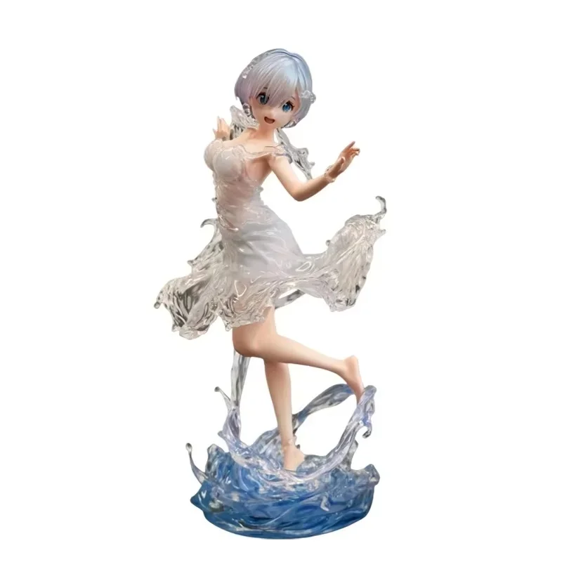 Anime Action Figure Modello da tavolo Un mondo diverso Kit di costruzione antigraffio Giocattolo da collezione quadratico con ornamenti Rem Water Dress