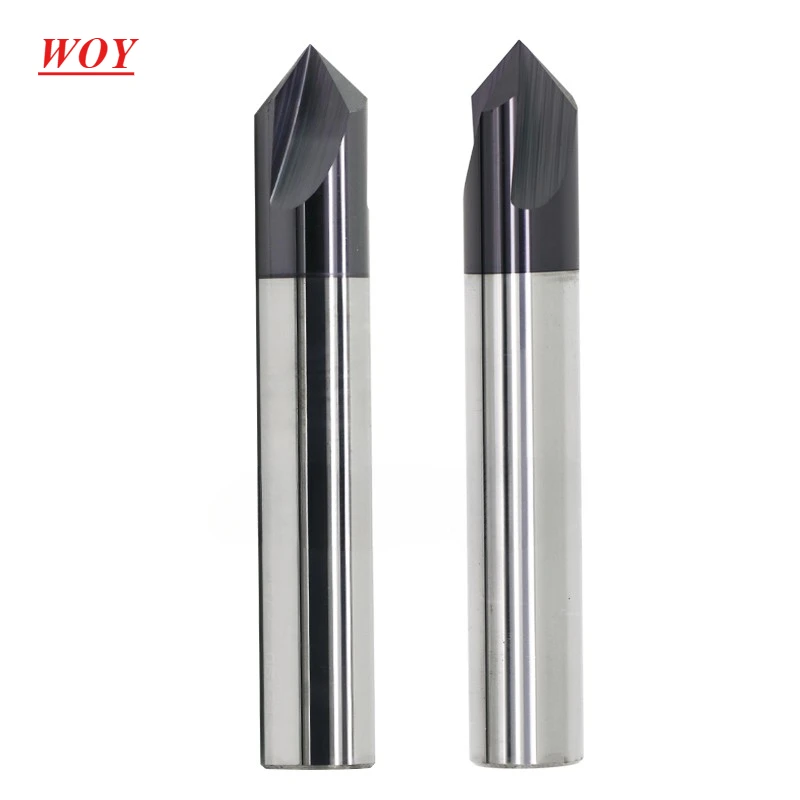 

WOY Chamfered Milling Cutter Alloy Coating Tungsten Steel Tool By Steel Aluminum Cnc Maching 3Flute Spot Drills Milling Cutter