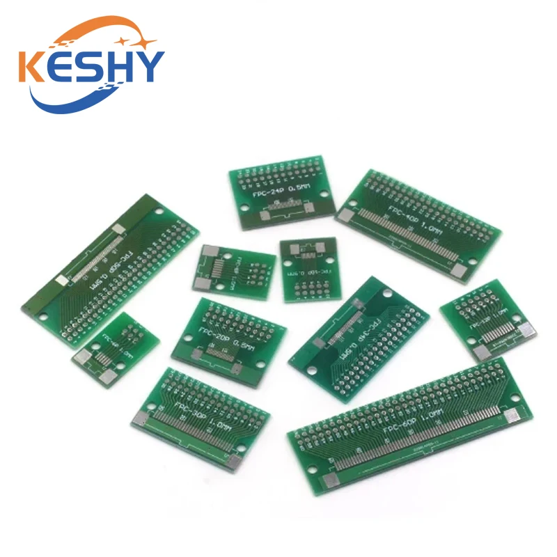 5PCS Double Side 0.5mm 1mm 6 8 10 12 20 40 50 60Pin to DIP 2.54mm FPC/FFC SMT Adapter Socket Plate PCB Board Connector DIY KIT