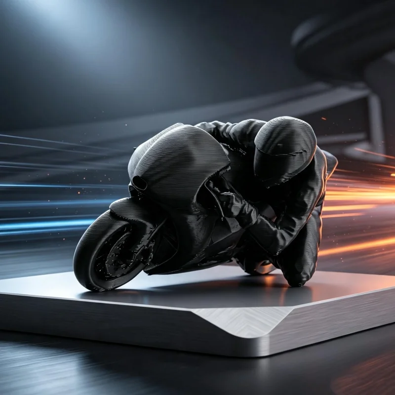 1-Piece Racing Driver Bending Pose Figurine, 3D Printed Racing Sports Atmosphere Desktop Ornament, Niche Motorcycle Collectible Accessory, Unique Gift for Office Motorcycle Enthusiasts