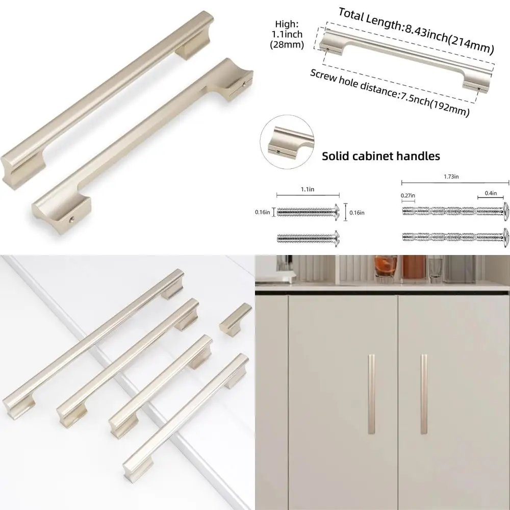 

Ручки кухонного шкафа из бронзы цвета шампанского 7-1/2 дюйма, золотые ручки для ящиков, элегантная фурнитура для кухонных шкафов