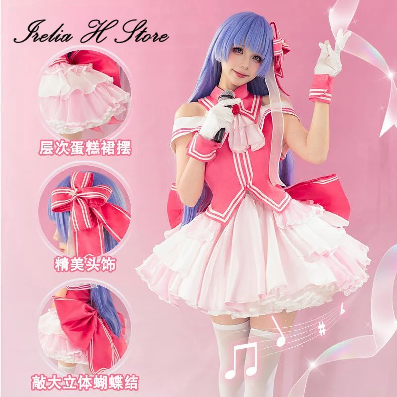 

Irelia H Anime DATE A LIVE Izayoi Mi ku Cosplay Costume Izayoi Mi ku Lovely Dress Halloween Costumes Party Pink Dress