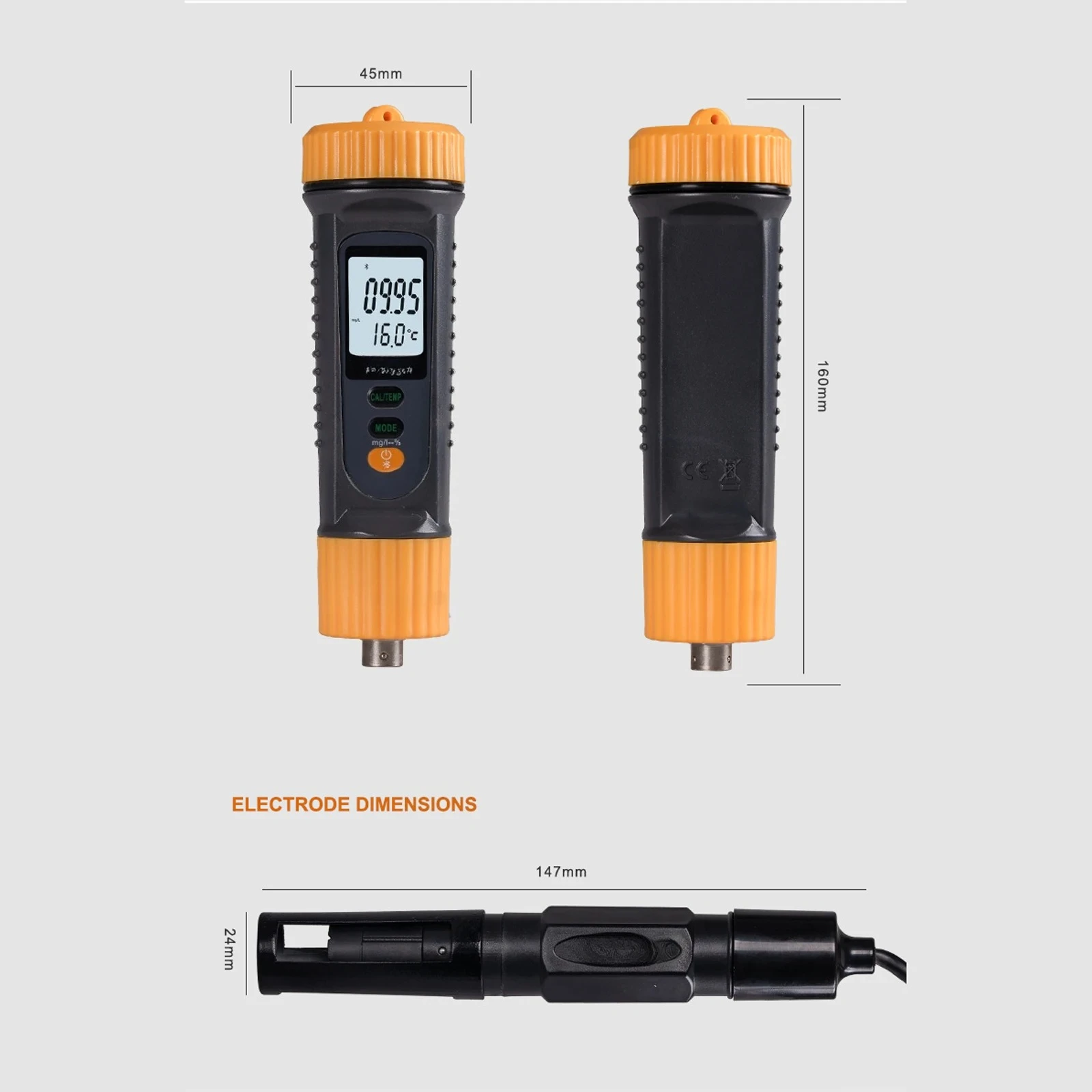 Dissolved oxygen analyzer, digital detector, seawater aquarium, fish pond water quality analyzer, monitoring