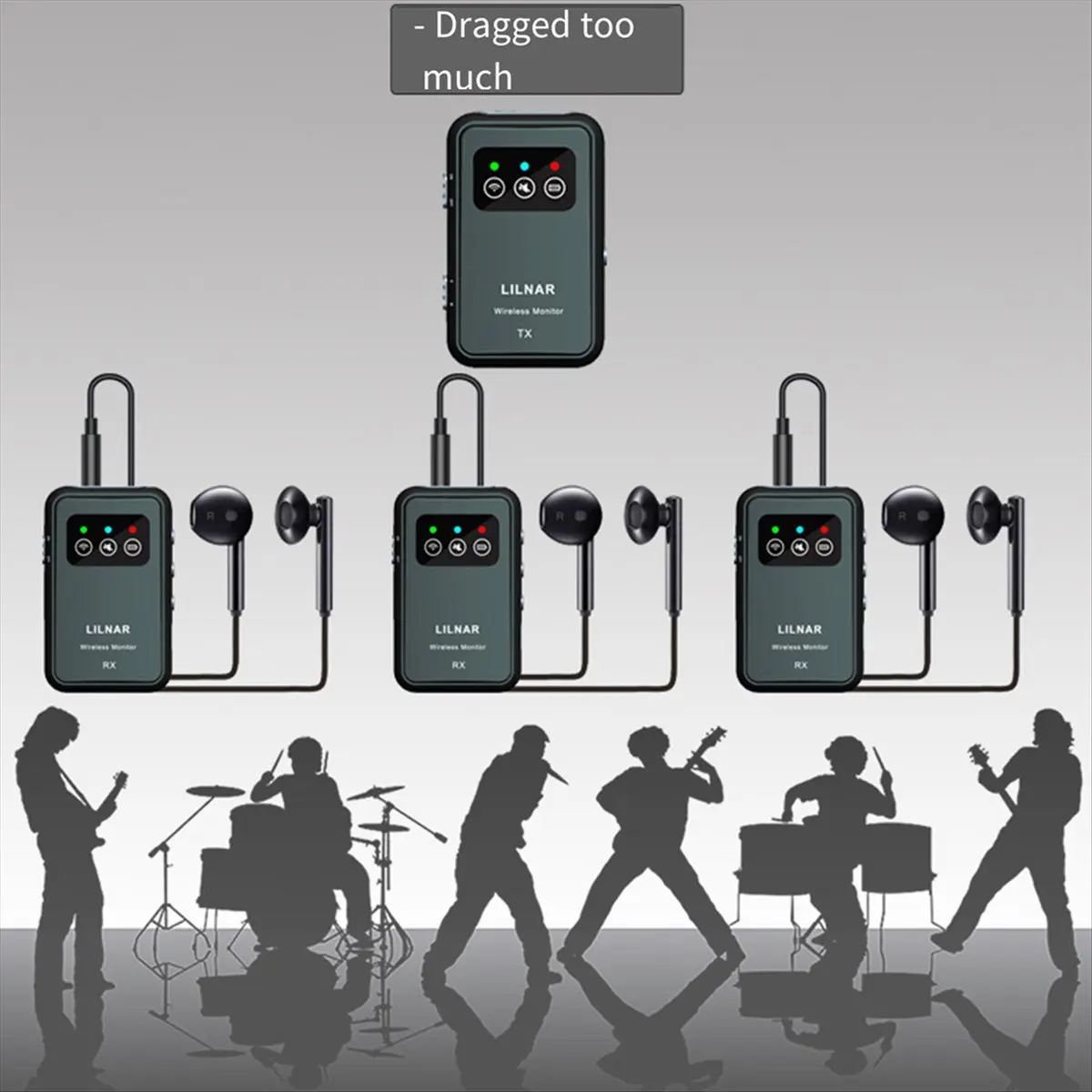 Wireless In Ear Monitor System Support Stereo Mono Singer Studio plastic Monitor System