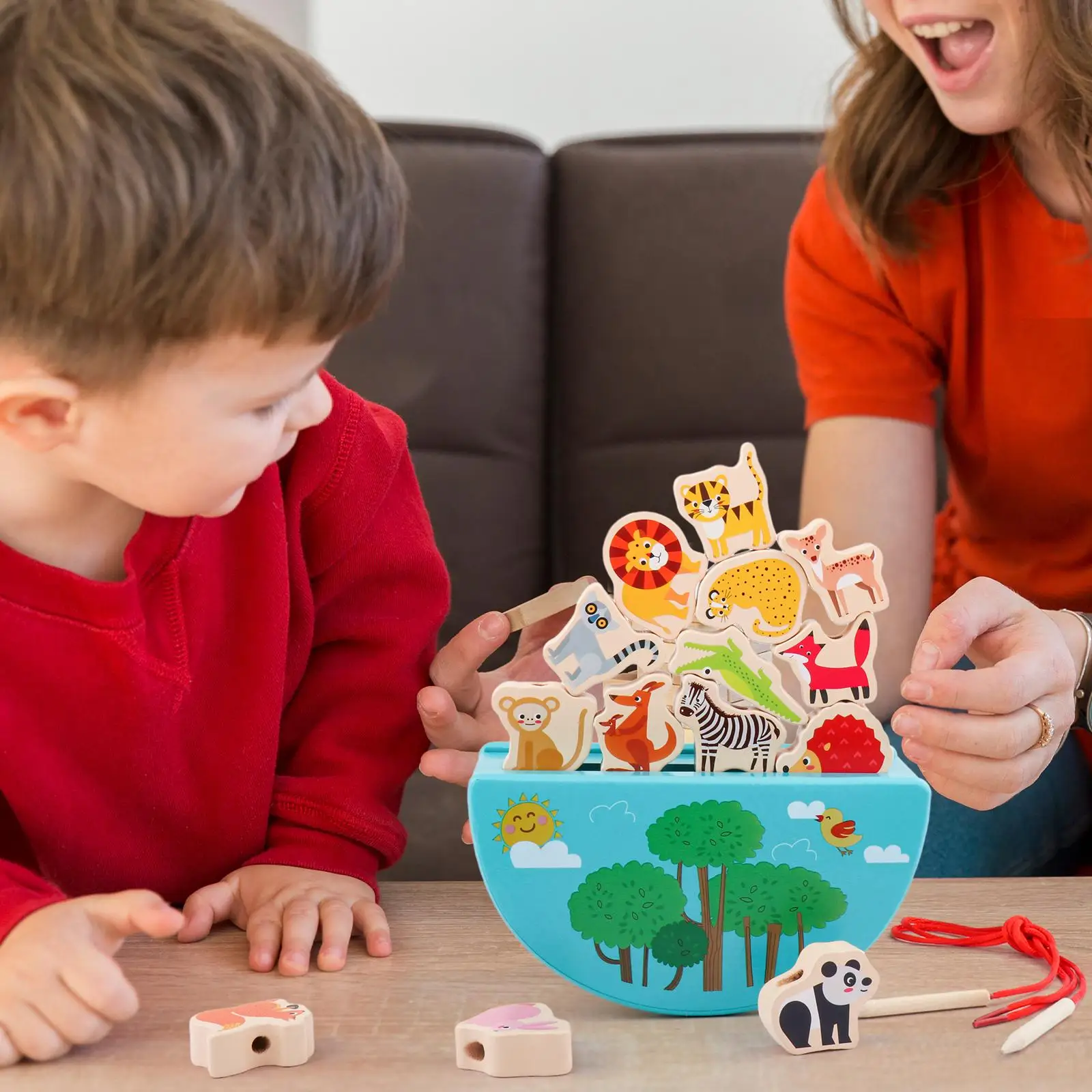 Décennie s en bois à empiler pour enfants, jouets, jeu d'équilibre pour les tout-petits