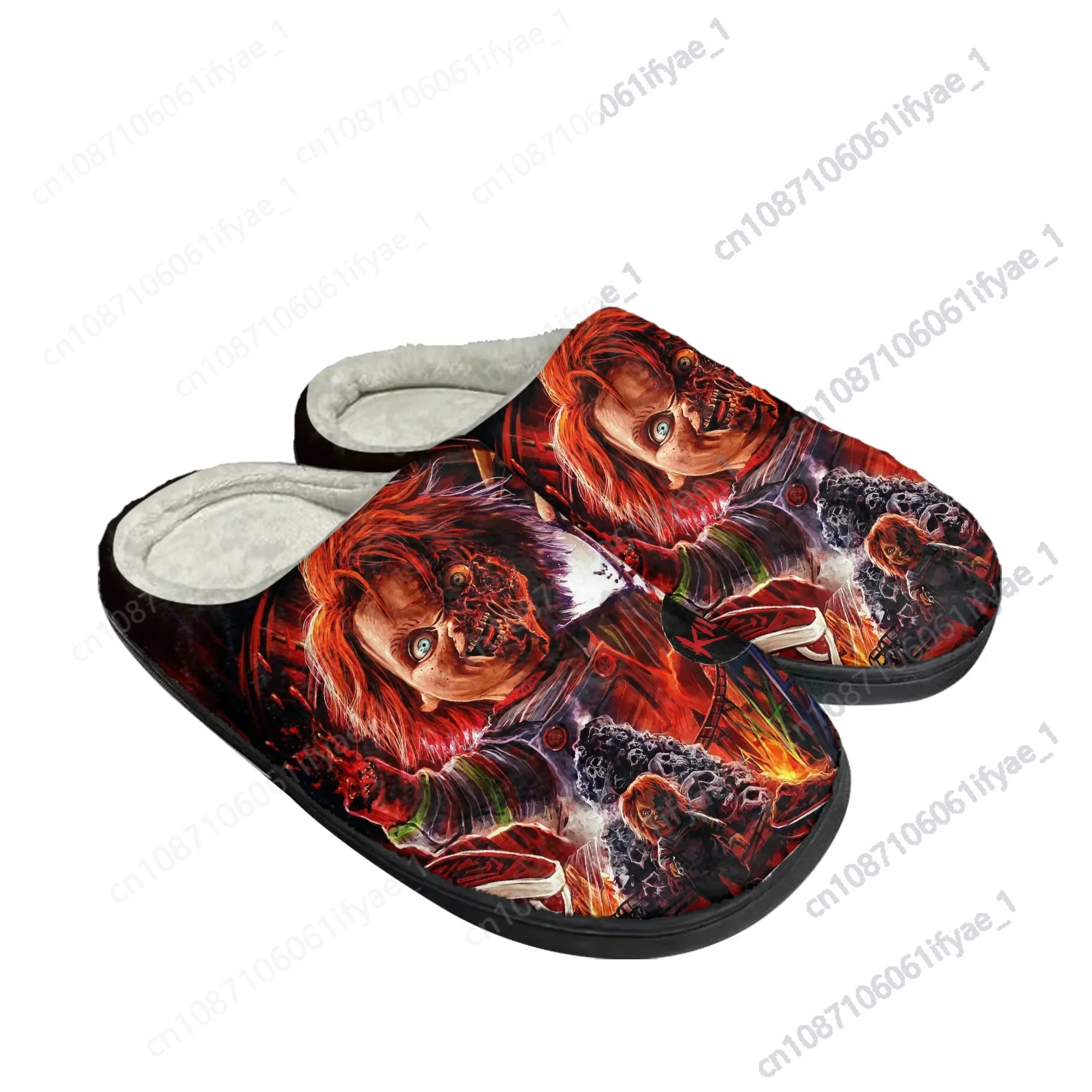 

Horror Movie Childs Play Chucky Home Cotton Slippers Men Women Plush Bedroom Casual Keep Warm Shoes Thermal Slipper Custom Shoe