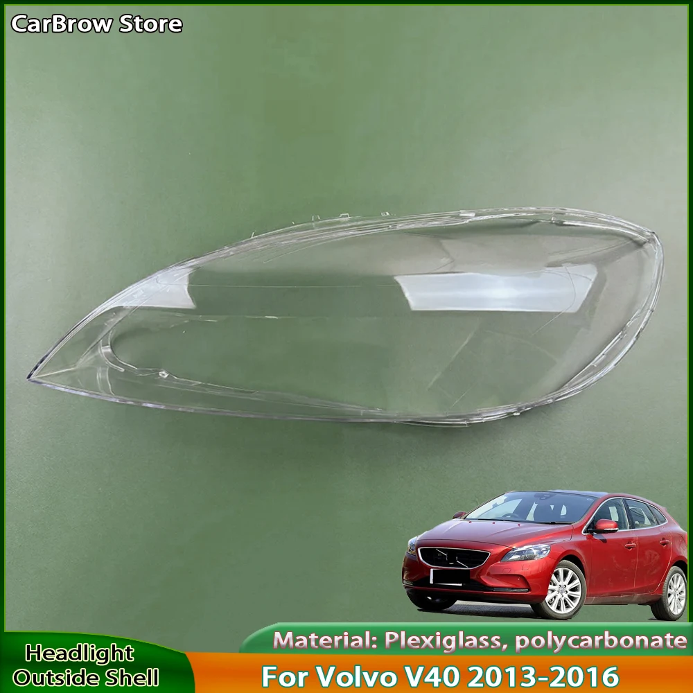 

Car Front Light Transparent Housing Headlamp Shell For Volvo V40 2013 2014 2015 2016 Headlight Assembly Lens Cover