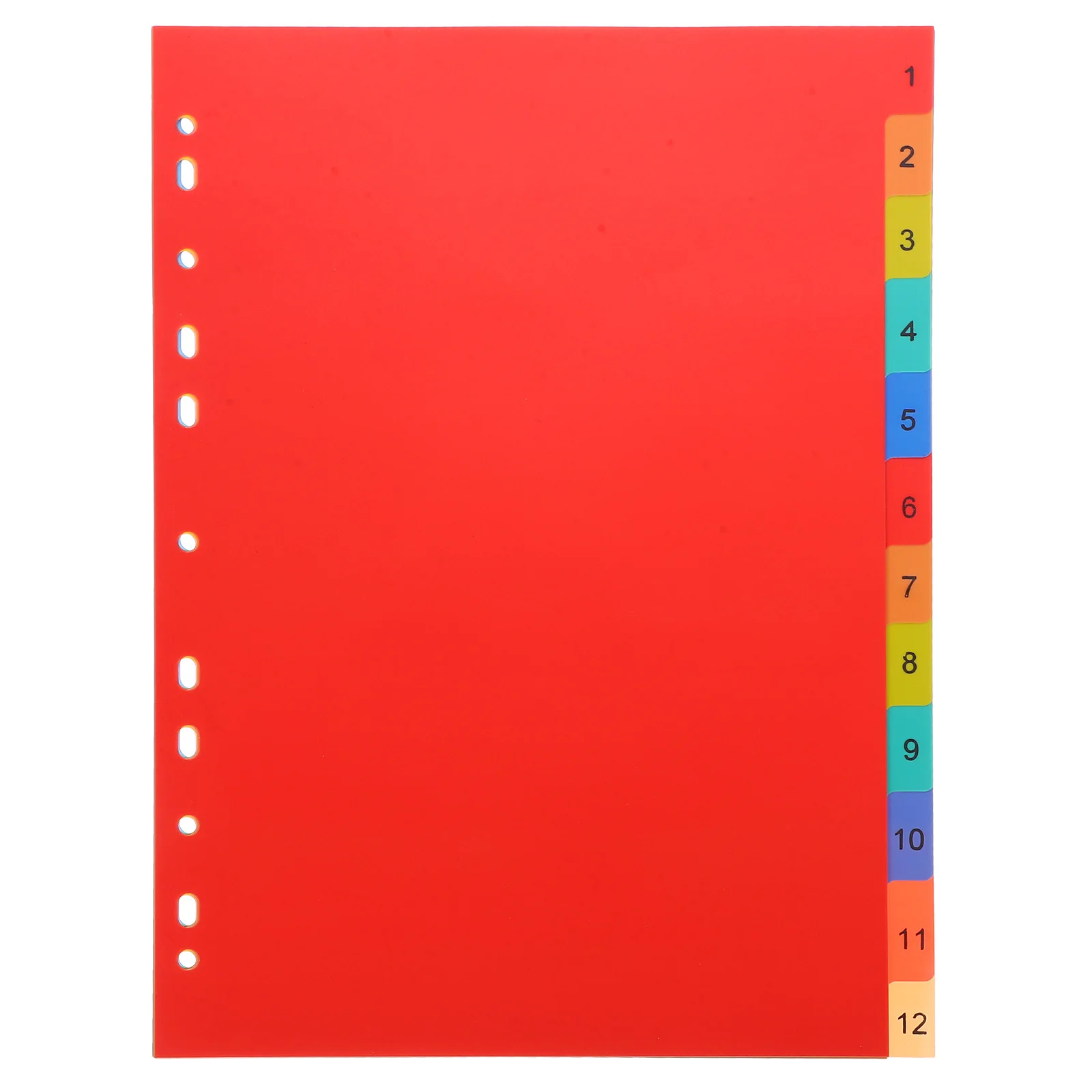 

12 Pieces A4 11 Holes Index Dividers Plastic Binder Notebook Separators Page Tabs Classification Pages Long Use Student Helper