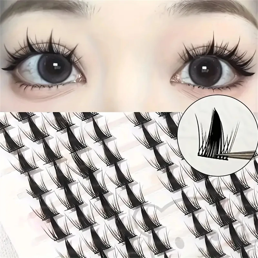 Doll & Cat Eye Style Cluster Eyelash Extensions, Reusable, Beginner-Friendly, Large Capacity, Natural Look