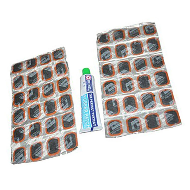 

48 Pcs Rubber Patch Bike Tire Inner Tube Repair Cycle Patch Kit Glue Bicycle Inner Tube Puncture Repair Tool
