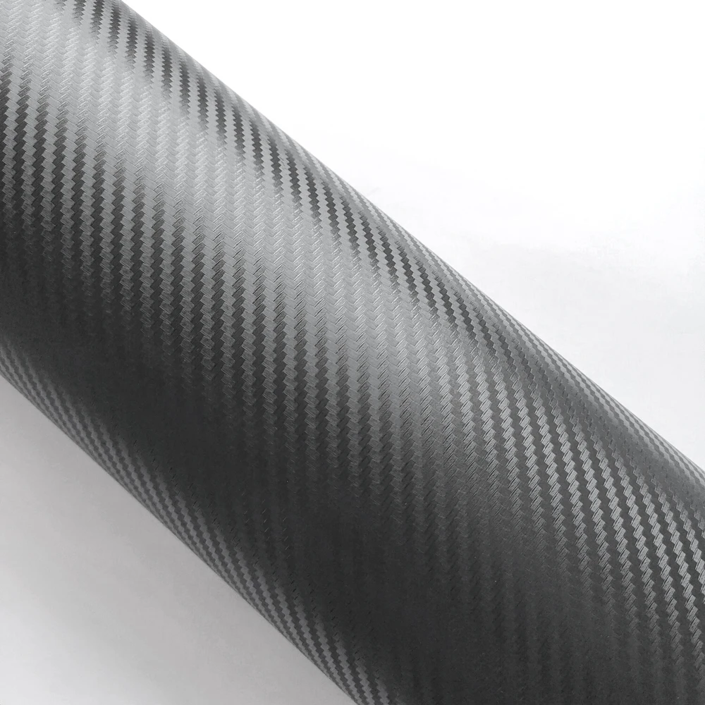 10/20/30/40/50*152cm Black Matte 3D 4D 5D Carbon Fiber Vinyl Car Wraps Auto Satin Film Vehicle Sticker with Different Size/Roll
