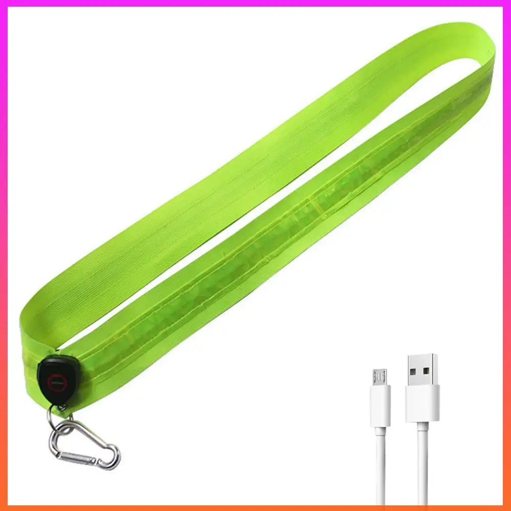 Светодиодный светоотражающий беговой ремень, перезаряжаемый велосипедный светодиодный плечевой ремень, ночная безопасность, уличный походный светильник для бега, ходьбы, снаряжение