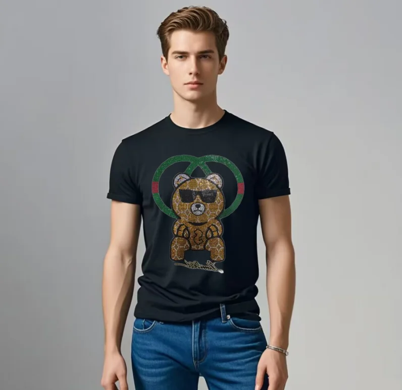 

Diamond Tshirt Male Top Tee Personality Hot Men Streetwear Tee Shirt Homme high street Rhinestone T-Shirts