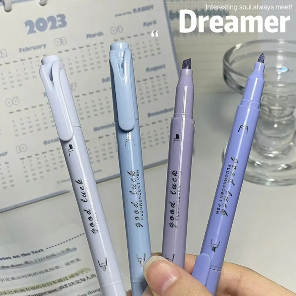 

4 цвета/набор, флуоресцентная ручка с двойной головкой, градиент цвета, обучающий приз, линия, цветной маркер, канцелярские принадлежности, ручка для ручного счета