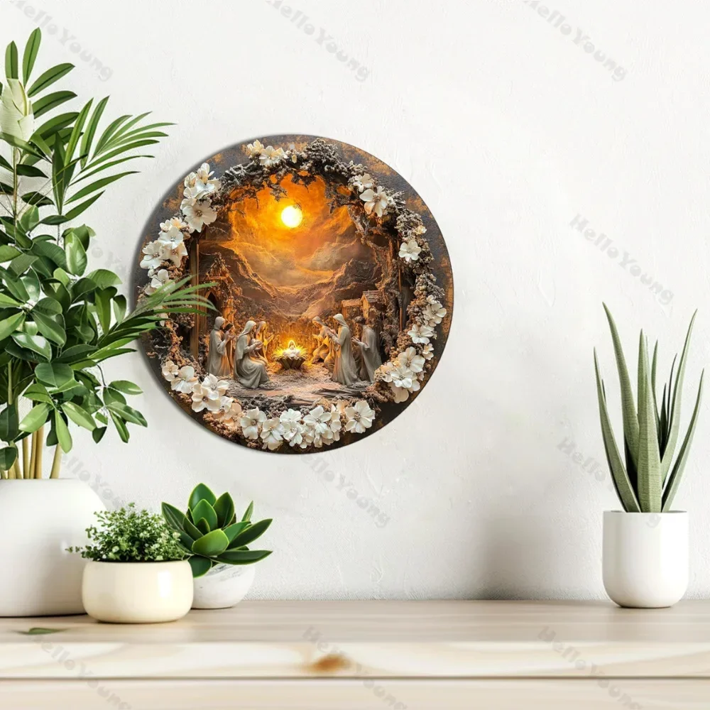 The Metal Wall Art of Classic Nativity: A Vintage Religious Scene Display, Weather-Resistant, Beautifying The Home Living Space