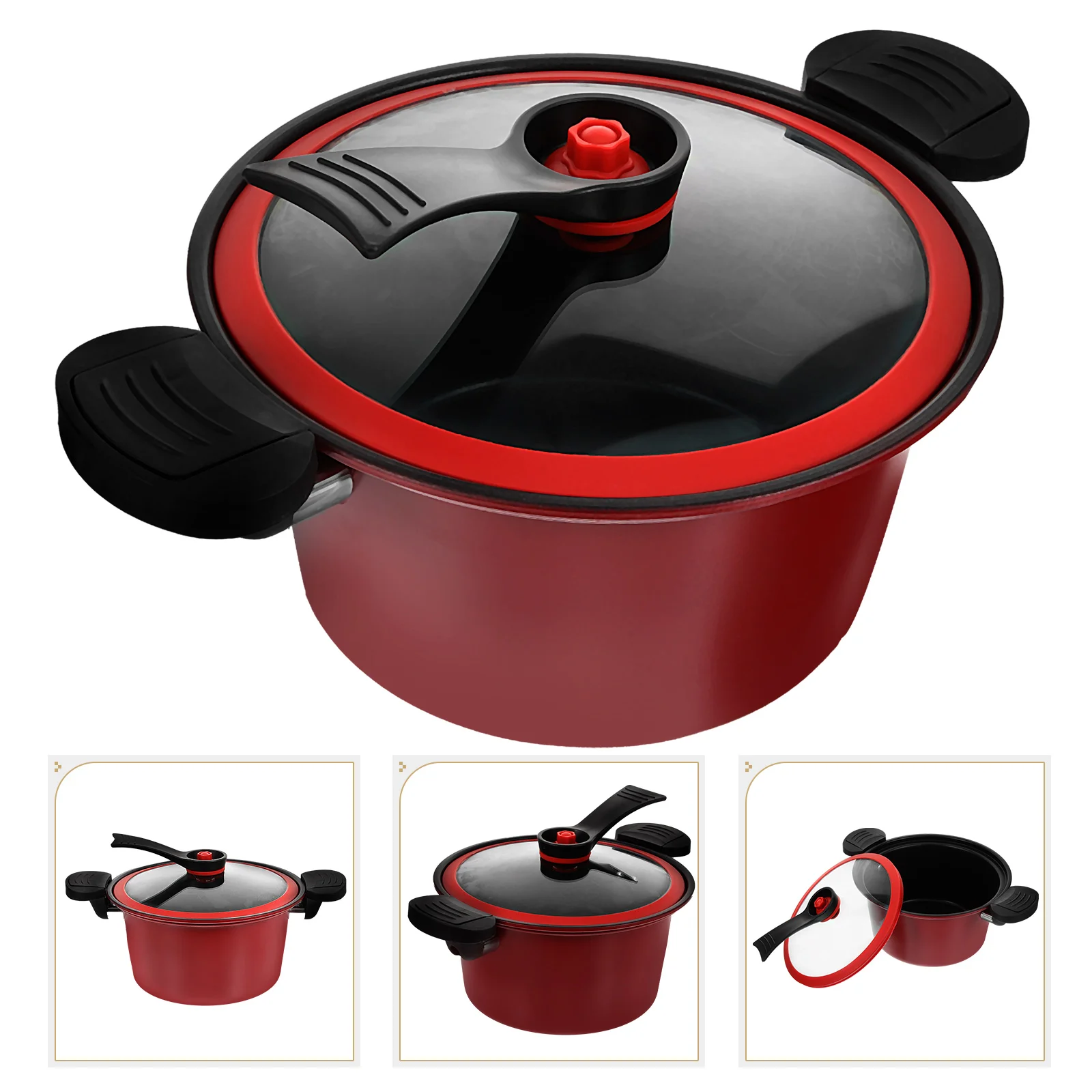 Cookware Micro Pressure Cooker Household Cooking Tool Nonstick Steamer Pot Red Home