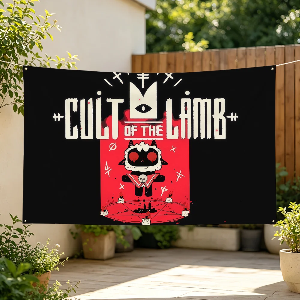 Game Cult Of The L-Lamb Flag For Sports Matches Games Parade Rally Holiday Festival Backyard Balcony Club Bar Decor