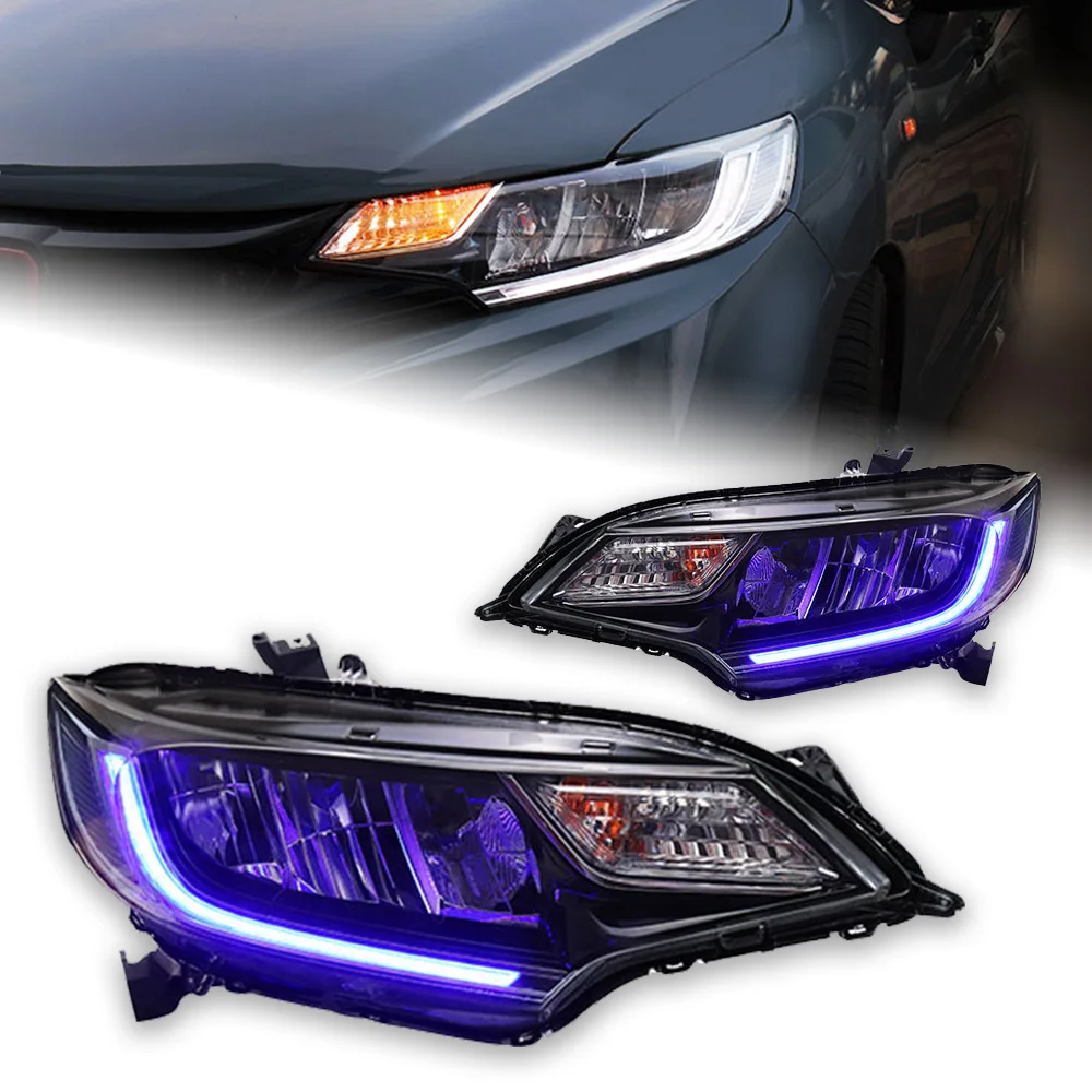 

AKD Car Styling Head Lamp for Honda Fit Headlights 2014-2019 Jazz LED Headlight DRL Angel Eye Hid Bi Xenon Auto Accessories