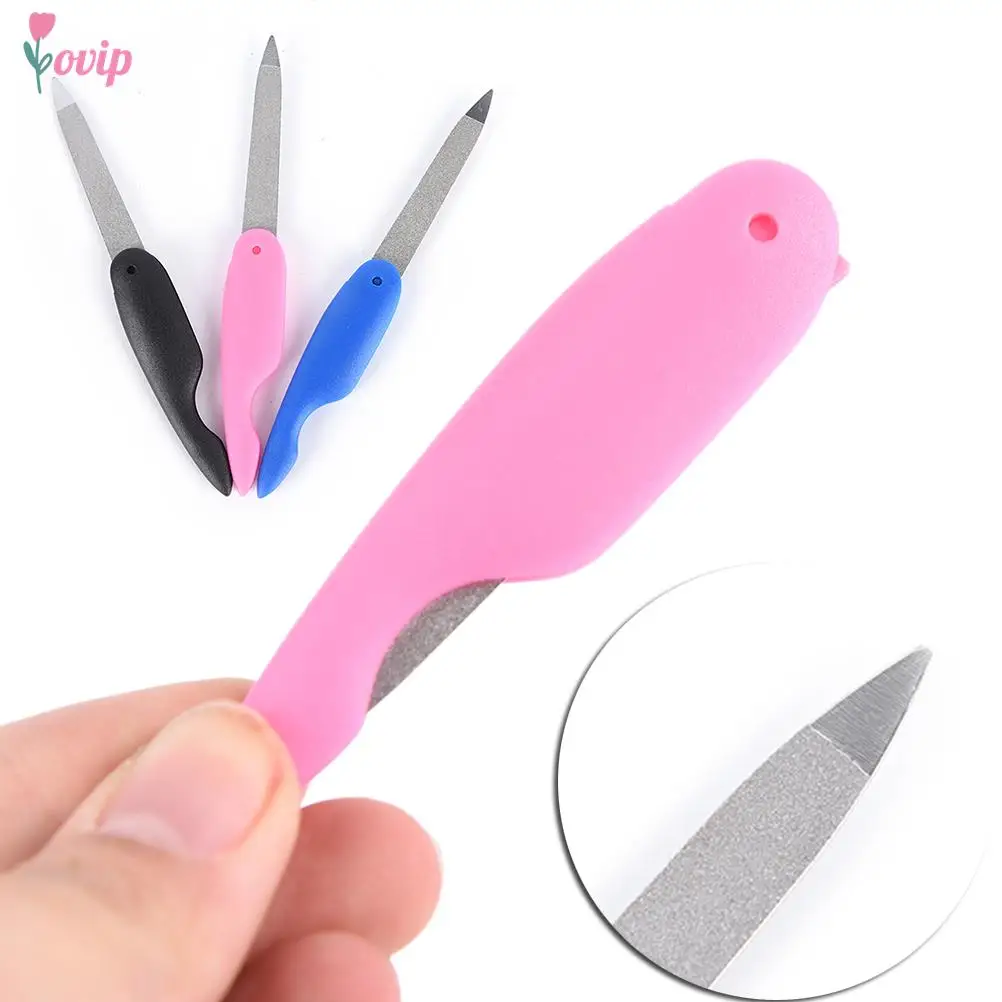 Stainless Steel Nail File Foldable Metal Grinding Rod Scrub Nail Art Manicure Manicure and Pedicure Tool Nail Care Accessories