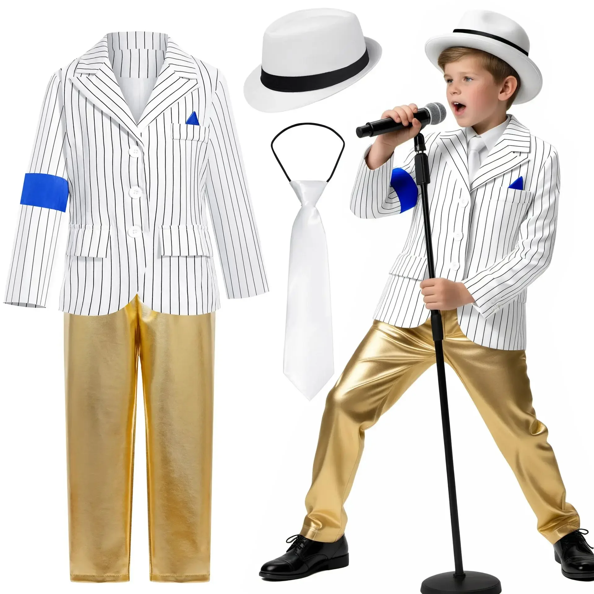 2026 Michael Jackson 80s Pop Star  Costume Classic Performance Stage Dancer Festival Singer Boys Outfit Halloween Party view 5