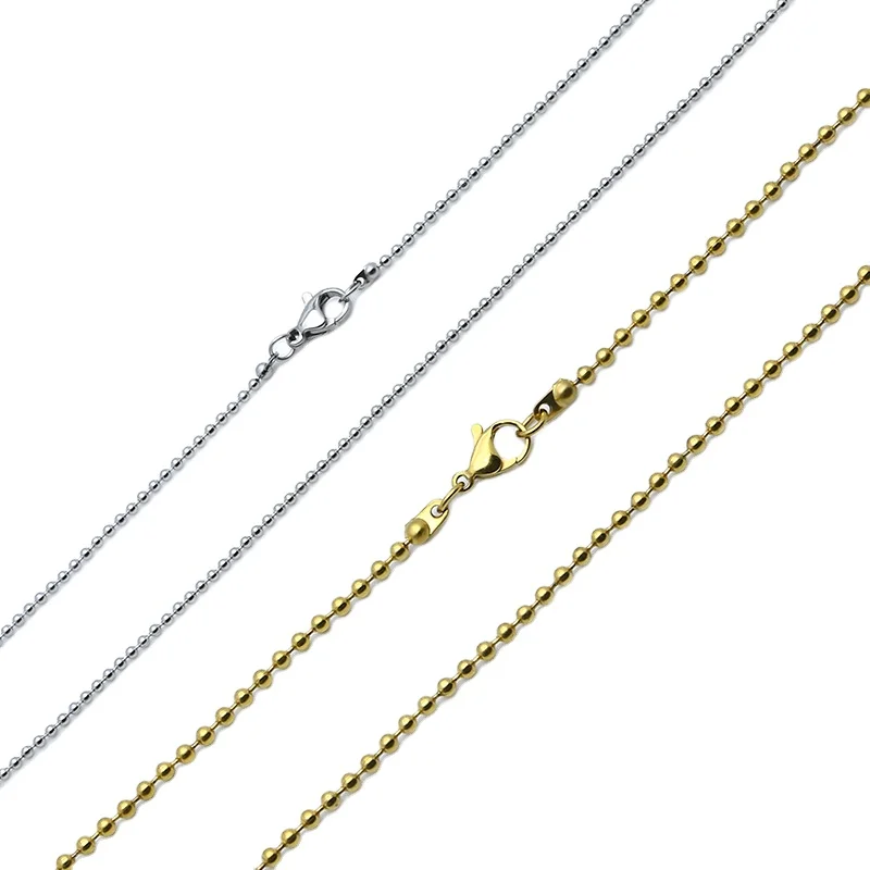 Bigcats304 Stainless Steel Bead Chain Necklace Ball Chain for DIY Jewelry Making | 1.5-3mm Thickness & 18-24cm Length