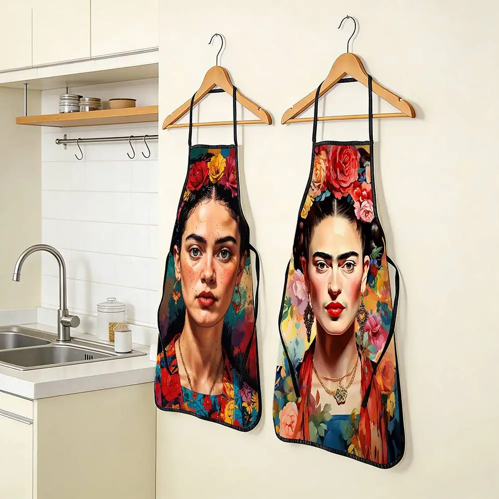 

Новый фартук из нетканого материала F-Frida K-Kahlo для декора, маслоотталкивающий, для украшения на Рождество, подарок Санта-Клаусу