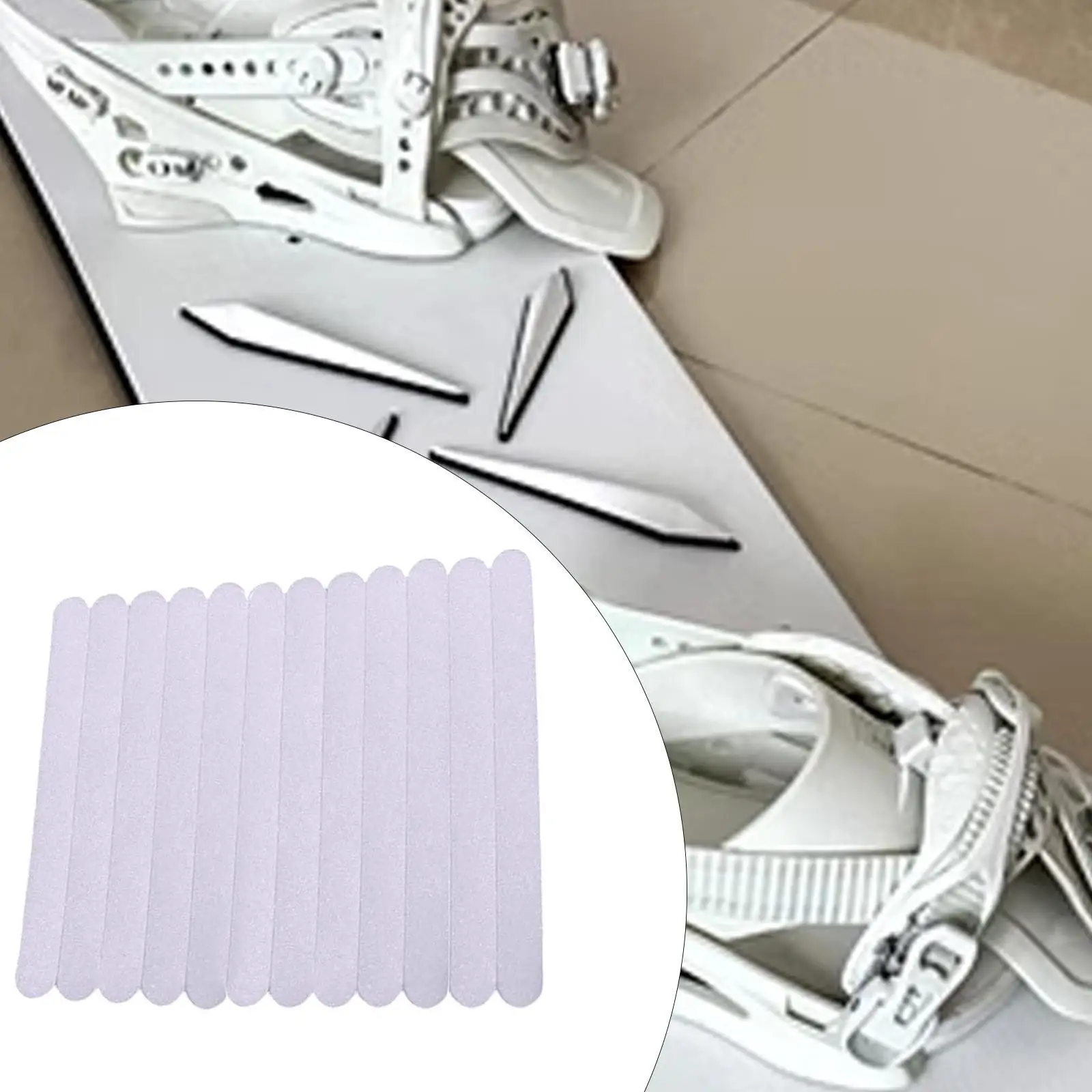 

12 Pieces Snowboard Non Slip Stickers Textured Multipurpose Stomp Pad Mat