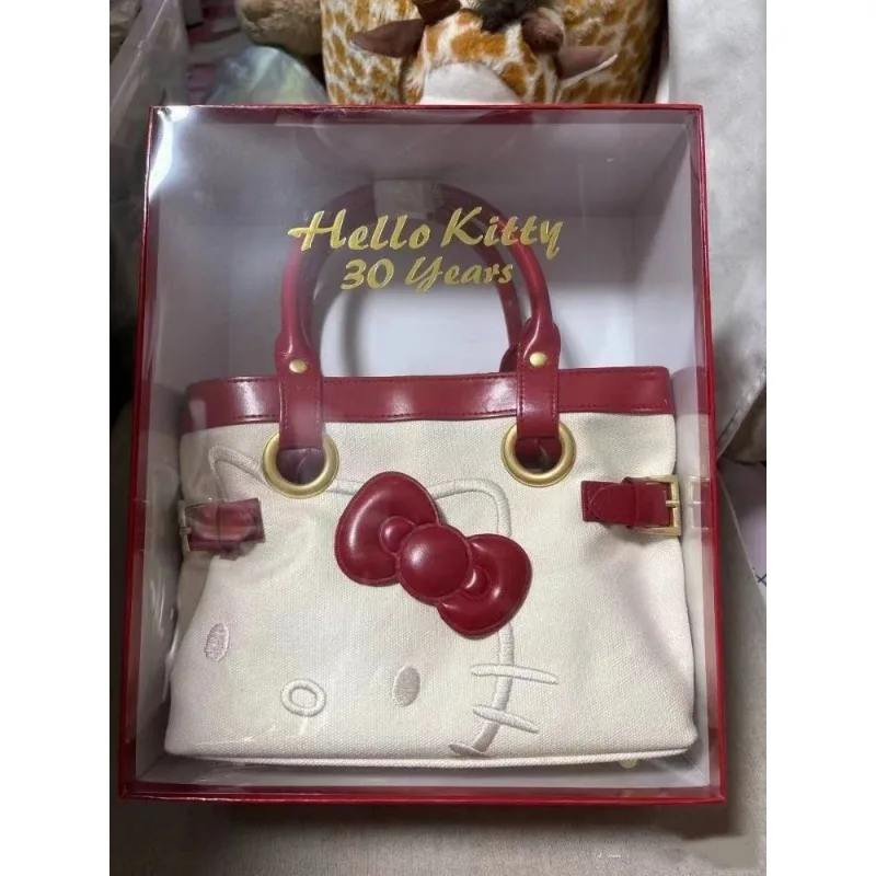 Baru Kawaii Hello Kitty Kartun Wanita Y2k Tas Kanvas Kapasitas Besar Tas Tote Peluches Bahu Bolsas Para Mujeres Hadiah Mochilas