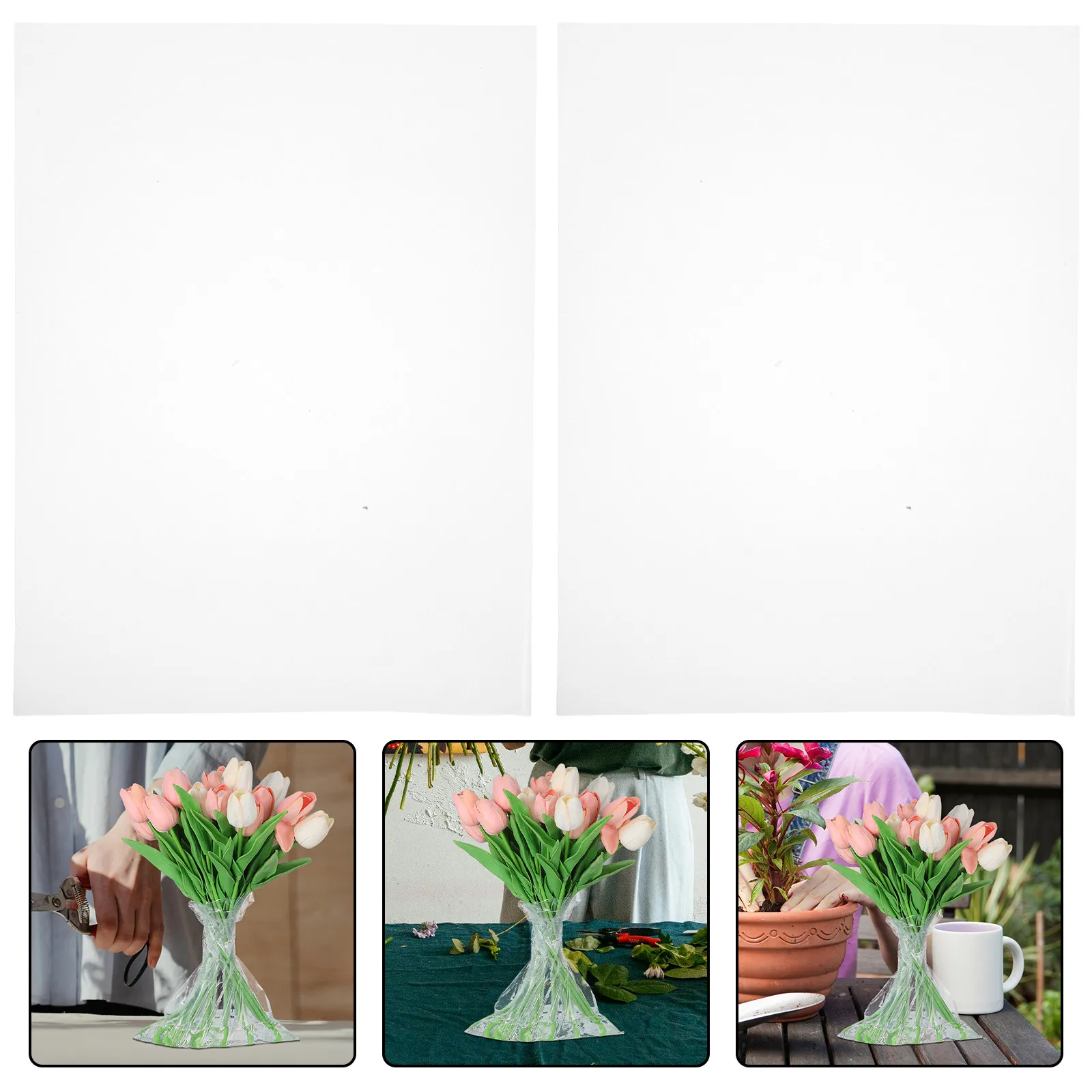 50Pcs Flower Hydration Bags Transparent Pe Plastic Water Retainer Pouches for Bouquet Transport Display Freshness Preservation