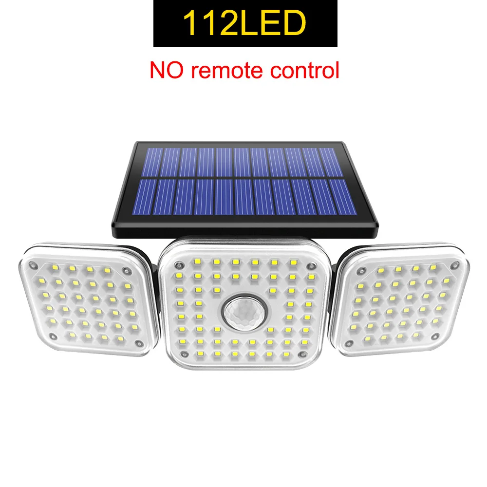 AMARYLLIS Solar Lichter Outdoor 182/112 LED Wand Lampe mit Einstellbare Köpfe Sicherheit LED Flutlicht IP65 Wasserdicht mit 3 Arbeits Modi 5