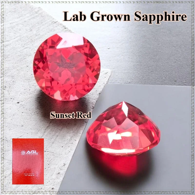 

Top Round Cut Lab Grown Sapphire Gemstone For Jewelry Making Selectable AGL Certificate