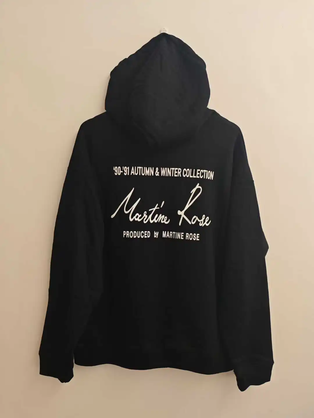 

MARTINE ROSE White letter print Pullovers black Hoodie Hooded Men Women oversized fleece Sweatshirts