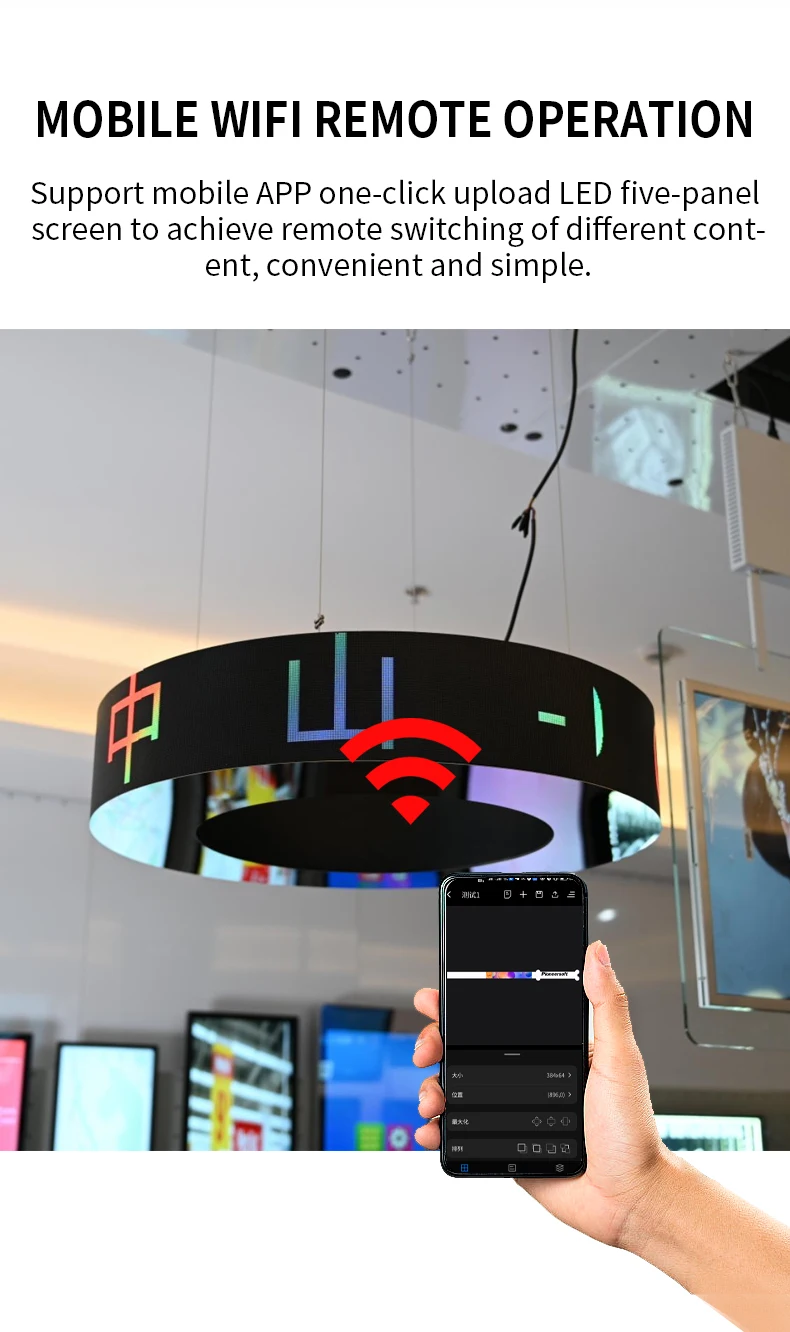 Personalized  Factory Customized Outstanding Quality Wall Hanging Ceiling Circle Neon Sign Circular LED Subtitle Machine