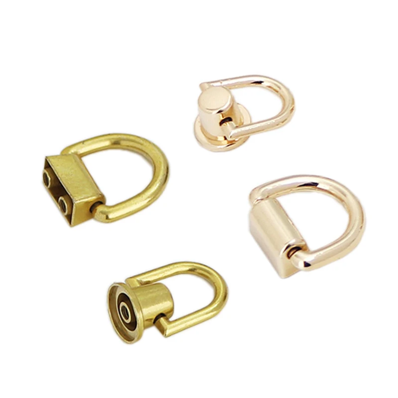 D-shaped Ring Bag Side Clip Buckles Retro Metal Double D Buckle Handbag Chain Handles Connector Bag Strap Hardware Accessories