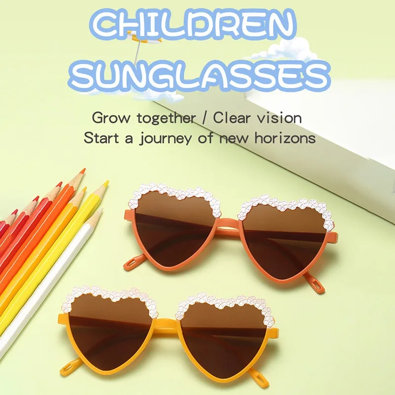 

Kids Fashion Sunglasses Love Shape Boy Girls Glasses Personality New Style Children's Sunglasses & Eyewear Outdoor UV Protection