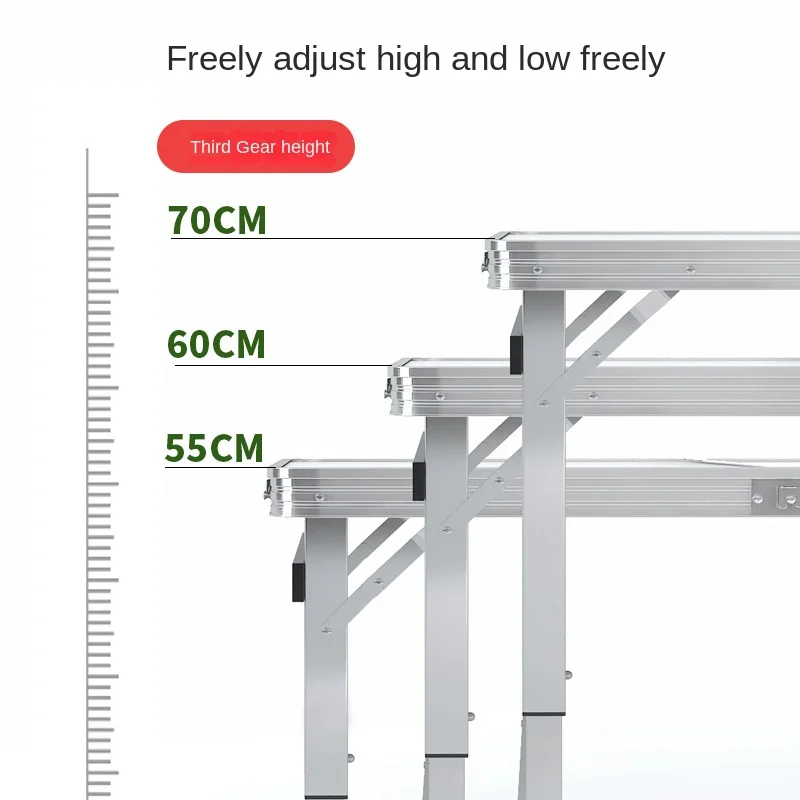 Alumínio Alloy Folding Outdoor Table, Piquenique portátil, Dobrável Camping Mesa e Cadeira Set