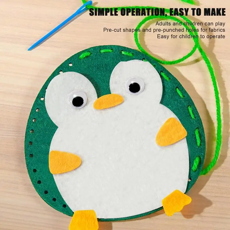 Animals Theme Craft Fabric Material Package Kids Educational Toy Child Handmade Making Cloth Nonwoven Felt Material Kit