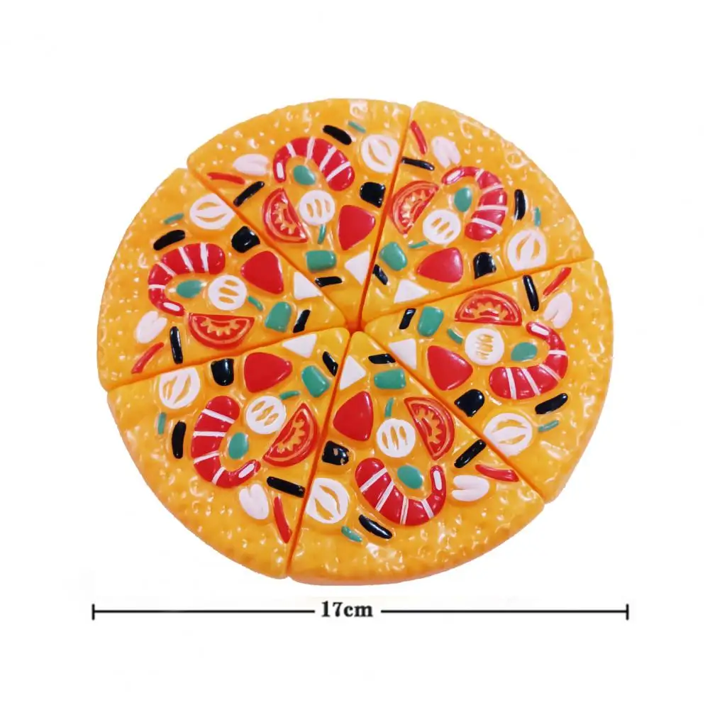 Pretend Play Toy Pizza Shape Smooth Surface Exercise Social Skills Food Cutting Toys Basic Skills Development for Children