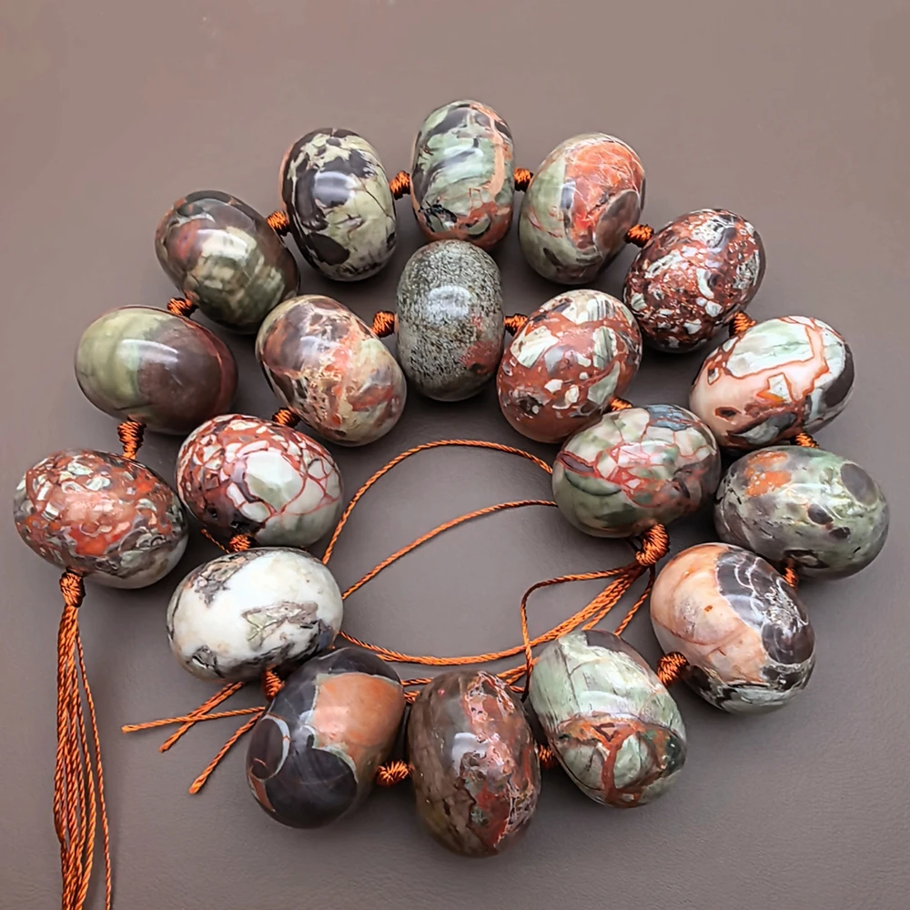 One Strand Big Ocean Jasper 17x25mm Colorful Landscape Pattern Gemstone Beads Boho DIYJewelry Supply