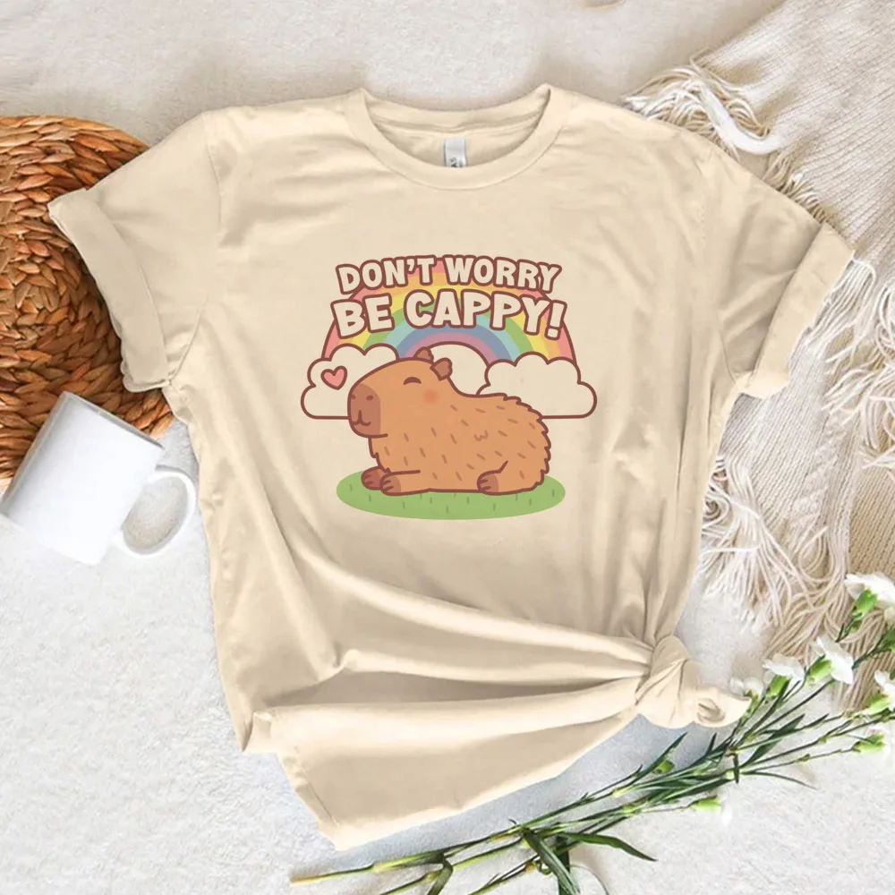 Capybara tshirt women Trendy streetwear women Retro shirt Y2k Comfortable aesthetic korean clothes graphic Trendy