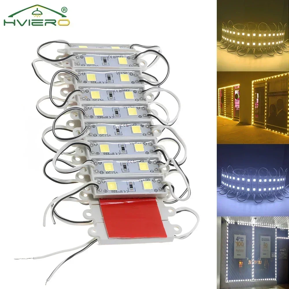 20Pcs Mini Led TV Lamp Module DC 12V 5054 2LED Modules Waterproof Backlight Advertisement Light Design Brighter Than 5050 3528