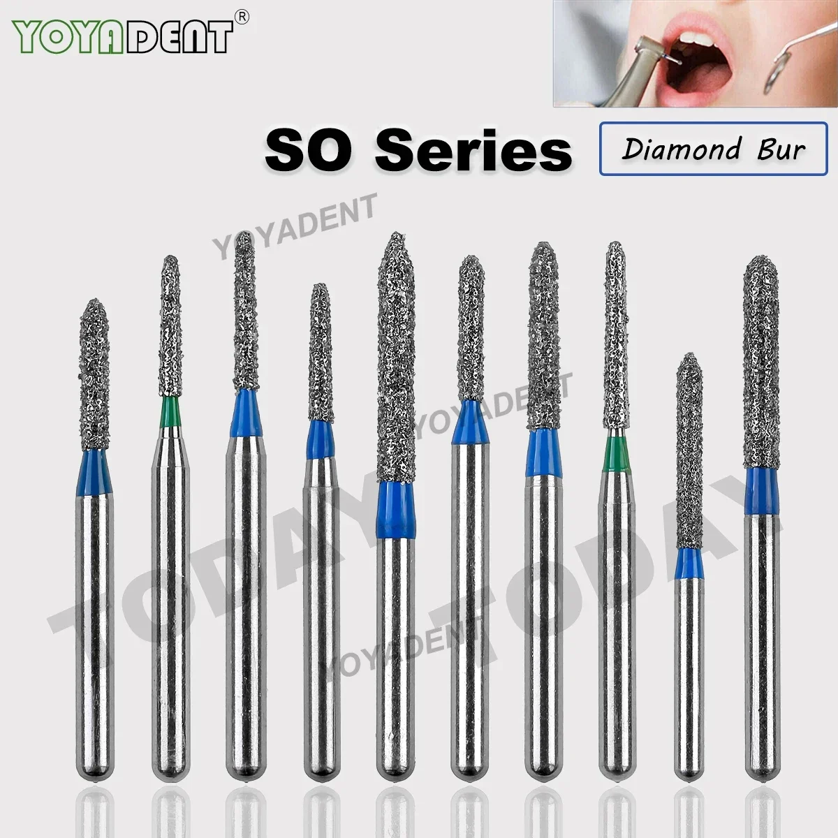 

SO Type Dental Diamond Burs Drill Dentist Strawberry For Nails Emery Burs Dentistry Milling Cutters High Speed Handpiece 10Pcs