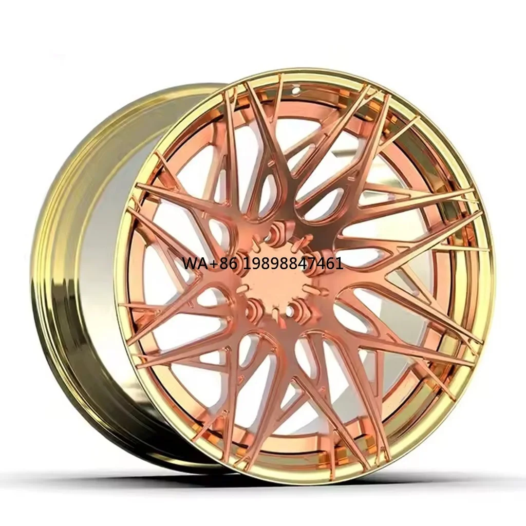 

Passenger Car Wheel Rim Mags Alloy 2pcs Forged Aluminum Lip 5 Hole 114.3 5x100 PCD Sport OEM Universal Golden Red 20 21 22 Inch