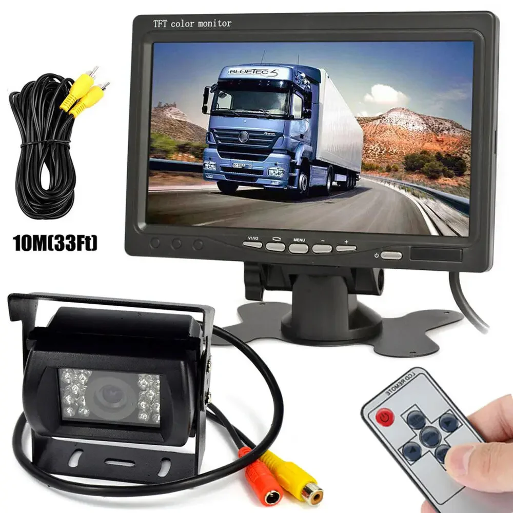 

12-24V Truck Caravan Bus RV Vehicle IR Rear View Backup Camera w/ 7" Car Monitor