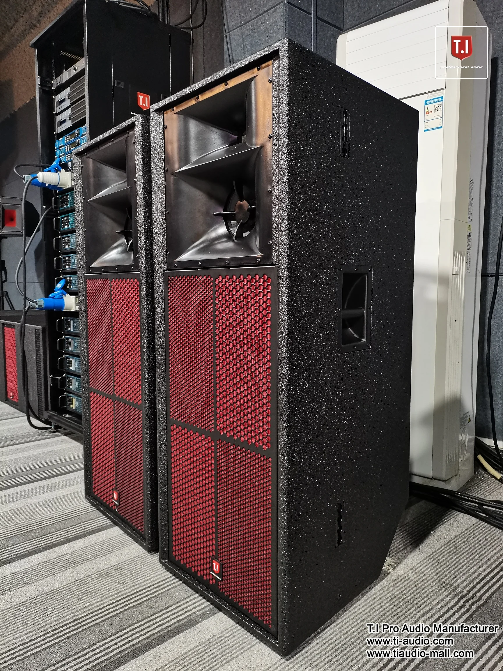 Dual 15 Inch pa Speaker System Full Range Sound Three Way  Passive Loudspeaker Indoor Outdoor